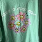 Urban Outfitters  Mint Green “Have a Nice Day” Daisy Graphic Hoodie Size S/M Photo 4