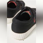 Tretorn New in Box Black Canvas  Sneakers with Red Plaid Accents Sz 7.5 Photo 3