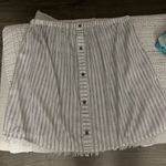 Doe & Rae Brown And White Striped Strapless Flowy Shirt Photo 1
