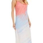 Bella Dahl Poppy Fray Cami Slip Midi Dress Small Tie Dye Pink Blue Lightweight Photo 7
