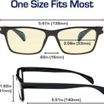 Gamma Ray Computer Blue Light Blocking Gaming Reading Glasses w/ Amber Tint and Anti Glare UV Digital Eyestrain Photo 2
