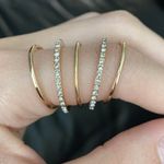 5 Piece Gold Rhinestone Ring Set (Size 7) Photo 0