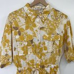 Hello Molly  Cabernet Shirt Dress Mini Yellow White Floral Print NEW Womens XS Photo 4