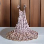 Trixxi  Pink Floral‎ Midi Fit + Flare Dress L Cottagecore Coquette Romantic Flowy Photo 1