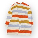 Debut  Knit Cardigan Sweater Striped Color Block Longline Pockets Medium Photo 1