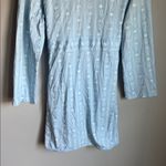 Lake Pajamas Pima cotton Robe in French Blue Watercolor Stems Small Photo 11