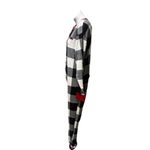 LazyOne Unisex Adult Onesie Pajamas 2XL Buffalo Plaid Flapjack Black Size XXL Photo 1