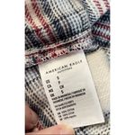 Women's American Eagle Cream/Blue/Red Plaid 100% Cotton Flannel Shirt Photo 6