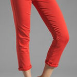 MOTHER The Rascal Cuff Premium Stretch‎ Denim Jeans in Rambutan Red Size 27 Photo 0