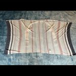 Rachel Zoe  Ivory Pink Gray Striped Long Sleeve Open Front Knit Cardigan Large Photo 8