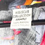 HIBISCUS COLLECTION HAWAII Black Tropical Floral Print Fringe Trim Scarf Photo 2