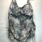 Apt. 9  MULTICOLORED GEOMETRIC PATTERN ONE PIECE SWIMSUIT W/BLACK BOTTOM SZ 18 Photo 0