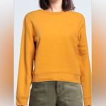 Patrizia Pepe Crew Neck Fleece Sweatshirt In Yellow Size 0 Organic Cotton Photo 0