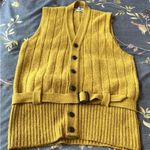Revere Golden Knit Vest with Belt Yellow Size L Photo 6