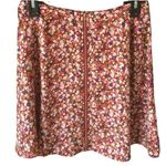 Timing Brand Womens medium cute short spring red floral zip front skirt Photo 0