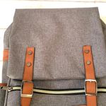 School Backpack Unisex Gray Brown 2 Large Zipper Pockets Water Bottle Holder Photo 1
