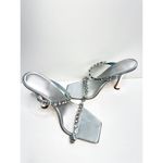 Nine West Nine‎ West Aria Dress Sandals Womens Size 9 Silver Studded Straps Square Toe Photo 1