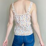 Madewell Cream & Colorful Confetti Printed Front Tie Tank Top Photo 5