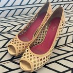 Lilly Pulitzer  Resort Chic Ivory basket weave patent leather platform wedge Photo 3