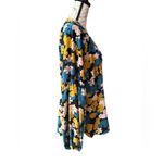 CAbi Favorite Blouse Buttons Balloon Sleeve Black Teal Pink Gold Flowers Large Photo 11