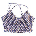 Anthropologie By  Geo Pattern Cropped Ruffle Strappy Tank Top Photo 0