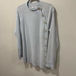 NAADAM Wool Cashmere Side Button Crewneck Tunic Sweater Sz S Baby Blue Photo 2