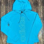 Adidas  Small 8-10 Blue Green Crop Hooded Sweater Photo 0