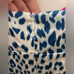 Boston Proper  White Navy Cheetah Print BodyCon 100% Silk Mini Dress SZ 8 Photo 4