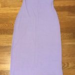 padded shoulder fitted tee maxi dress lilac size M Purple Size M Photo 4