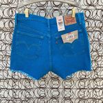 Levi's Levi’s 501 high rise turquoise cutoff Jean shorts Size 30 NWT Photo 3
