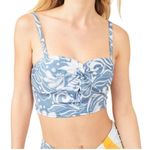 Free People NWT Movement Double Take Printed Blue Crop Top in Floral Combo M Photo 7