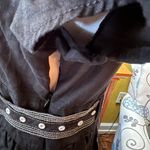 Style & Co . belted black linen shirt dress w/pockets button front. Size 8. Photo 5