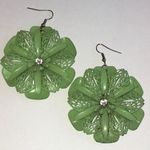 Vintage Green Floral Boho Earrings Photo 0