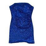 Nox Anabel R756 Strapless Sequin Cocktail Dress Royal Blue Size 8 NWT Formal Photo 1
