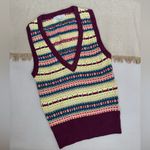 Urban Outfitters Women's Fair Isle Sweater Vest Multicolor Size S Gold accents Photo 1