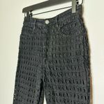Isabel Marant Black 100% Cotton Lace Cutout Detail Cuffed Slim Pants Size 34 Photo 2