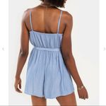 Francesca's Francesca’s Boutique Danielle Scalloped Chambray blue Romper sz small Photo 2