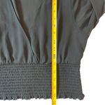 Wilfred  Wistful Blouse Black Sheer Long Sleeves Smocked Surplice Size Medium EUC Photo 1