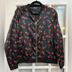 Motel Rocks  Rose Floral Black Bomber Jacket Pinup Retro Rockabilly Size Small S Photo 1