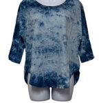 Groceries Apparel Willa Top Blue Tie Dye 100% Organic Cotton XS NWT Oversized Photo 0