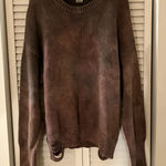 NSF Brown Distressed Knit Sweater Photo 0