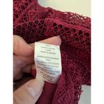 INA Burgundy Lace with Bell Sleeves and Ruffle Collar Elegant Long Sleeve XS Top Red Photo 7