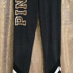 PINK - Victoria's Secret  Dark Gray Gold Sequin Bling Yoga Leggings, XS Photo 0