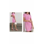 Jacquemus Ribbed Knit Mini Dress Size EU40 US 8 Pink Open Back Collared SS Photo 1