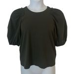 Madewell  Women's Crew Neck Puff-Sleeve Relaxed Tee Dark Green XS X-Small New Photo 1