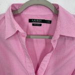 Ralph Lauren Lauren Pink Gingham Sleeveless Button Down Shirt Women's Size L Photo 3