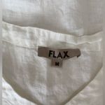 Flax  White Linen V Neck Sleeveless Tank Top, Size Medium Photo 2