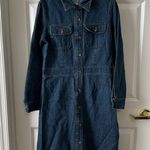 DKNY  Denim Button Down Dress Size L Photo 0