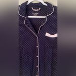 Kate Spade new york Evergreen Pajama Top Polka Dot Navy/pink Sz L Soft Comfy Photo 4