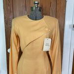 NWT Vntg 80s Barrie Pace LTD Peach Linen Blend Midi Dress Cocktail Workwear Sz M Orange Size M Photo 12